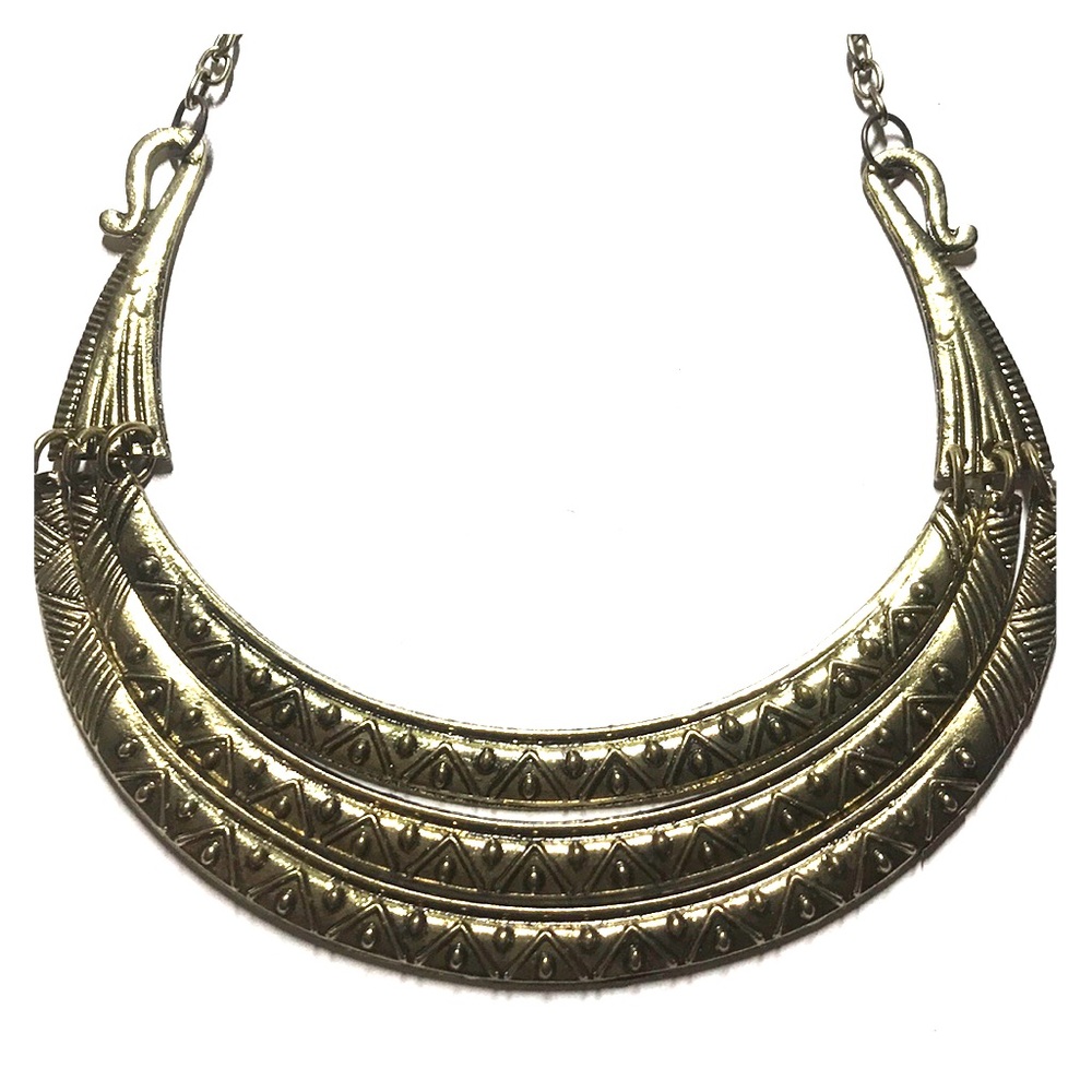 Antique Gold Greek Boat Style Necklace